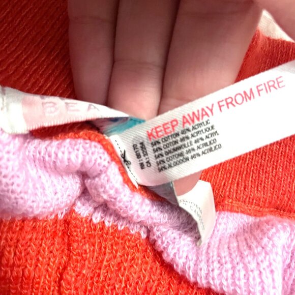 Free People Beach Malibu Surf Sweater Striped Knit Shorts Orange Pink Size M - Picture 4 of 6